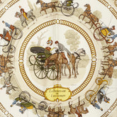 エルメス カレ90 LA PROMENADE DE LONGCHAMPS ロンシャンへの散歩 スカーフ ライトピンク マルチカラー レディース HERMES 【中古】